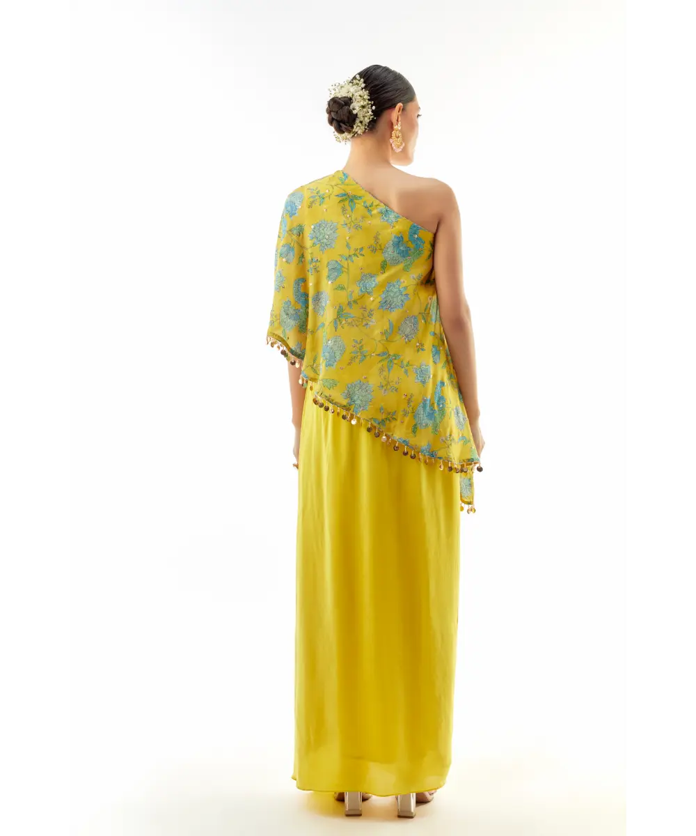 GOPI VAID - Vaishnavi one shoulder skirt set
